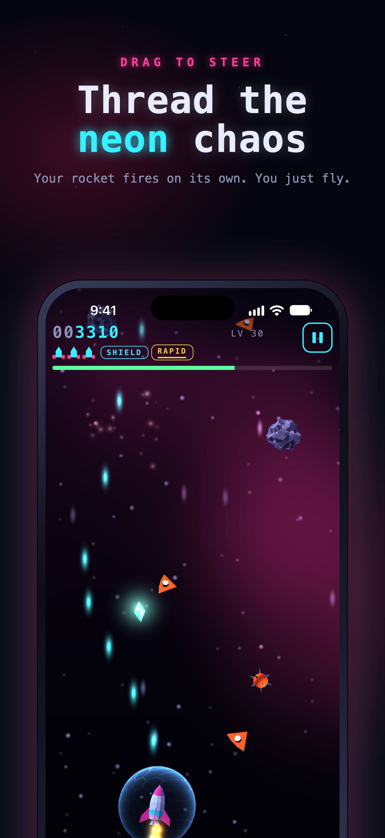 Weaving through a level 30 asteroid field