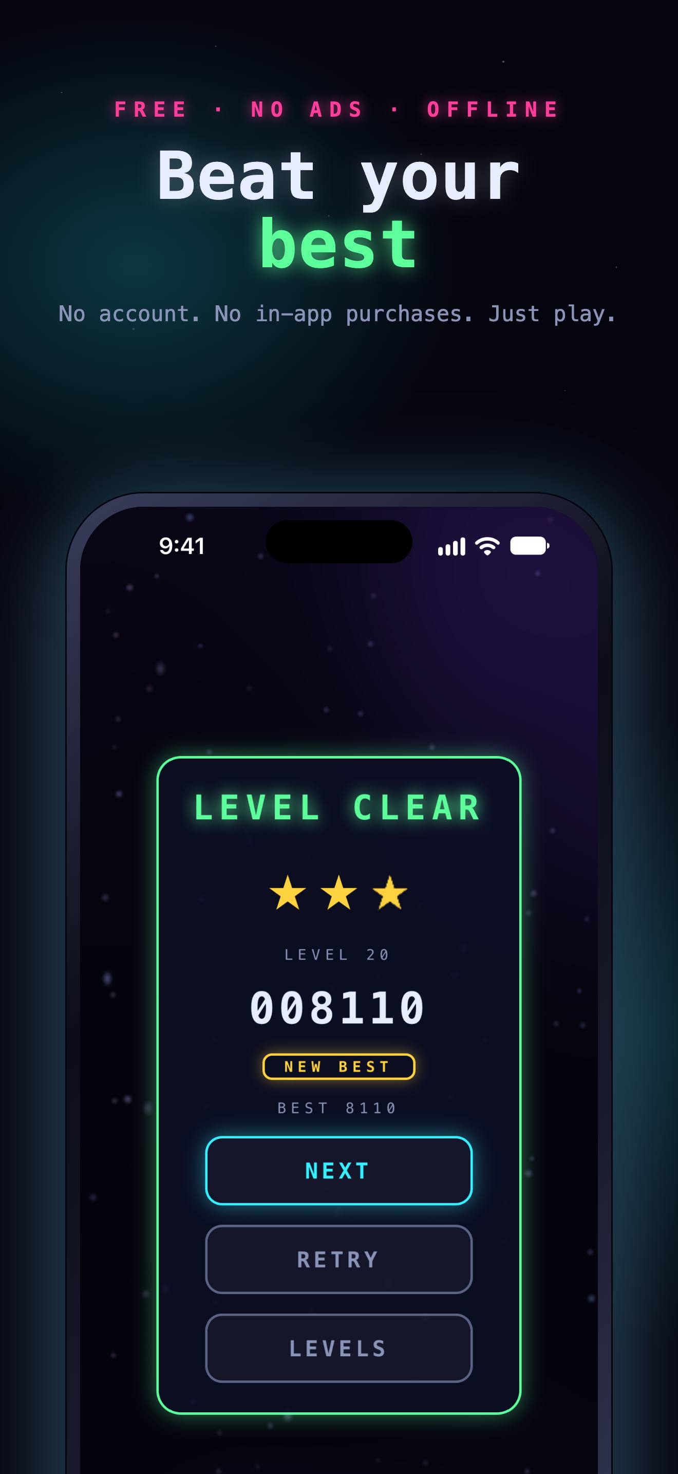 Level clear with three stars