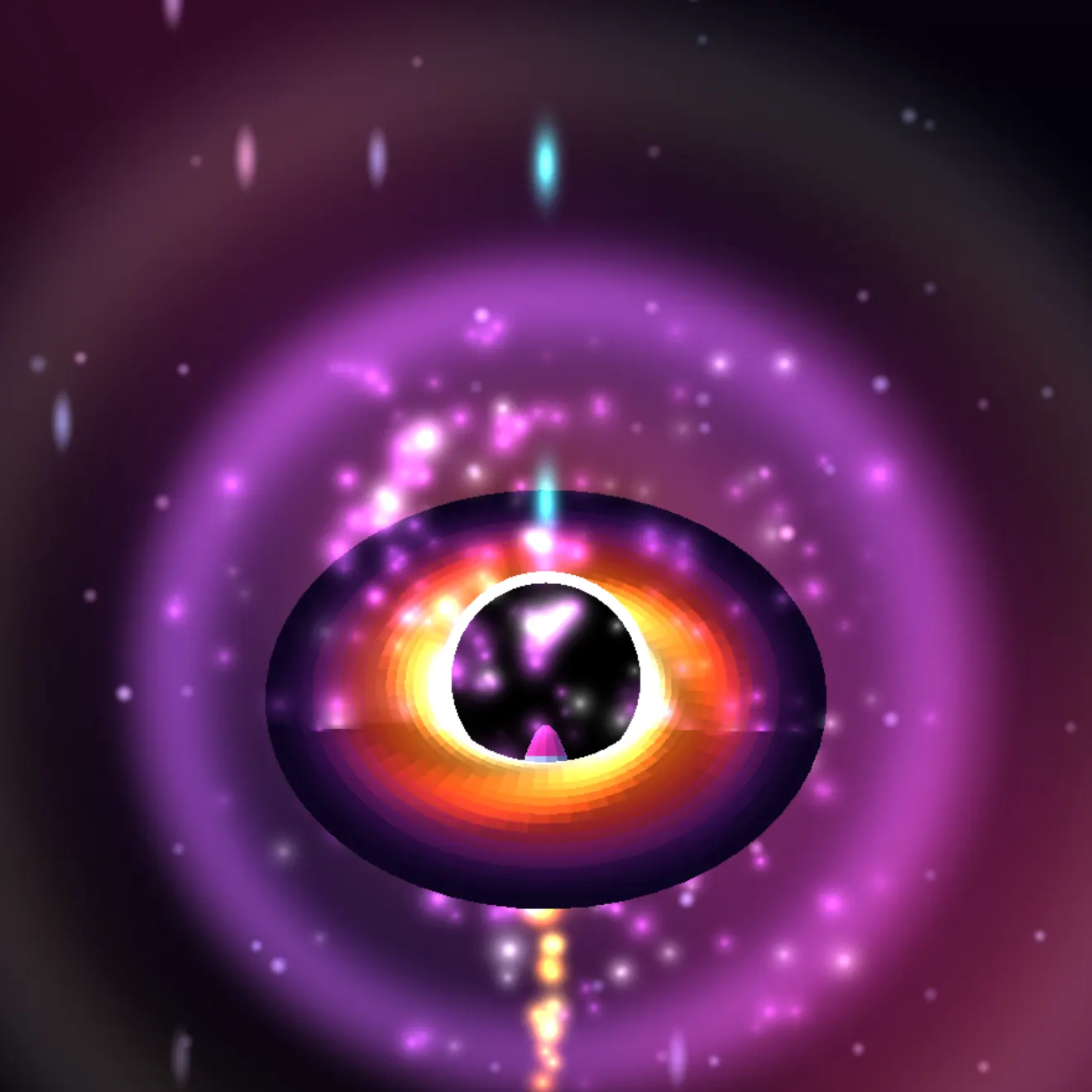 The rocket diving into the black hole